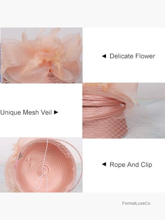 Vintage Feather Mesh Fascinator Hat Pillbox Style for Church Derby Weddings main image 4